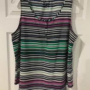 Gap, green, purple black and white strip tank top